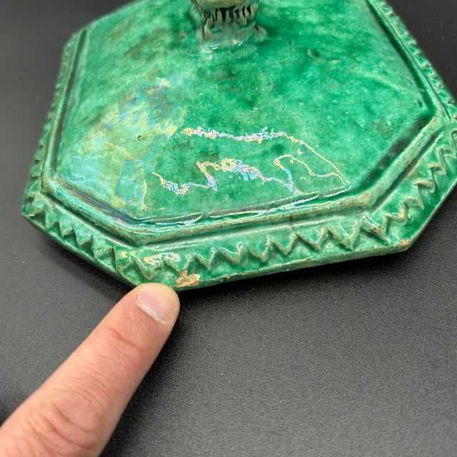 Antique Chinese Sancai Glazed Porcelain Tureen Lids With Foo Dog Finials - a Pair For Sale - Image 9 of 12