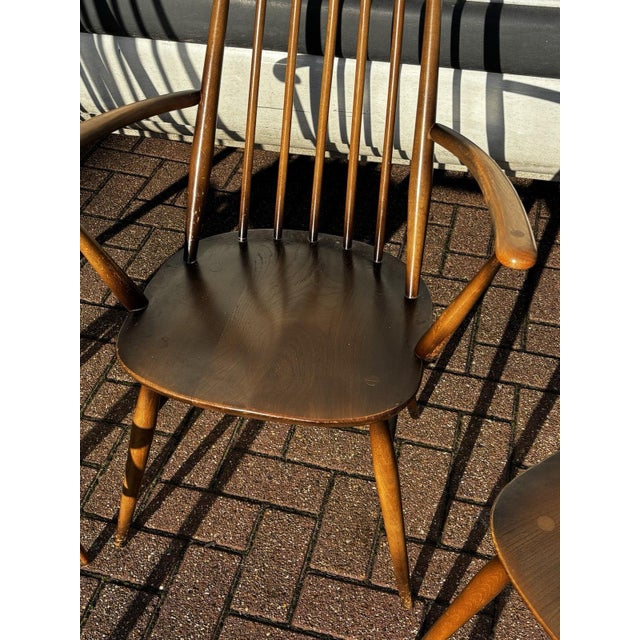 Vintage Ercol Oak Dining Chairs, Set of 5 For Sale - Image 9 of 12