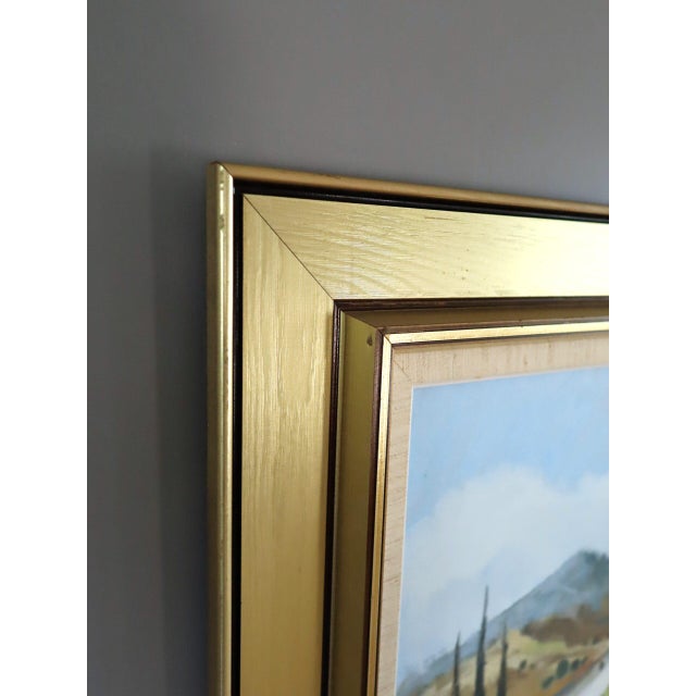 Mid-Century Modern 'Road Through Soft Hills' Vintage Swedish Original Landscape Oil Painting, Framed For Sale - Image 6 of 11