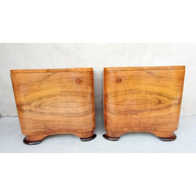 Mid-Century Modern Bedside Tables by Jindrich Halabala for Up Závody, 1950s, Set of 2 For Sale - Image 3 of 17