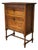 Antique Oak 2-Tier Cabinet with Turned Legs For Sale