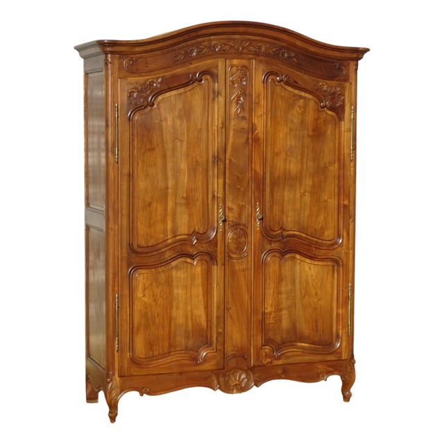 Louis XV Walnut Wardrobe, 1970s For Sale
