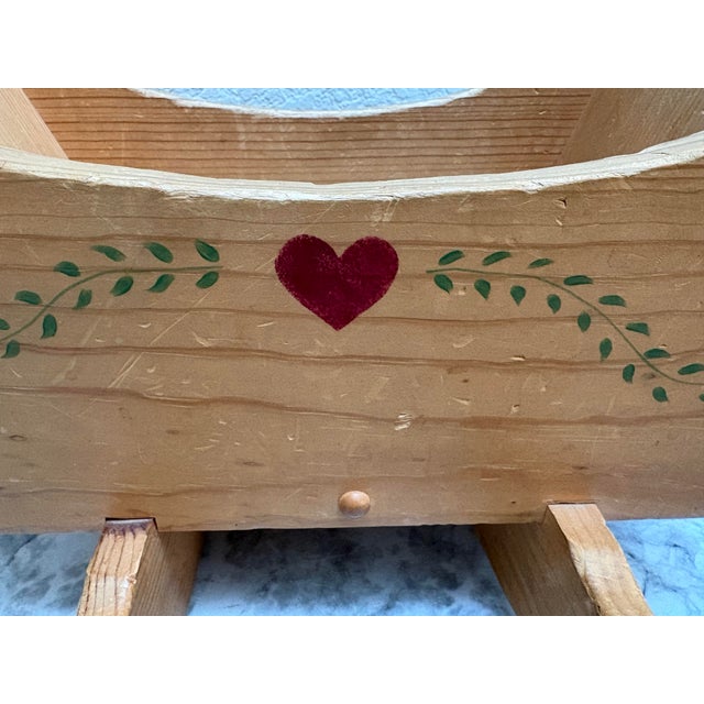 Cabin Vintage Handcrafted Wooden Decor Cradle Vessel For Sale - Image 3 of 11
