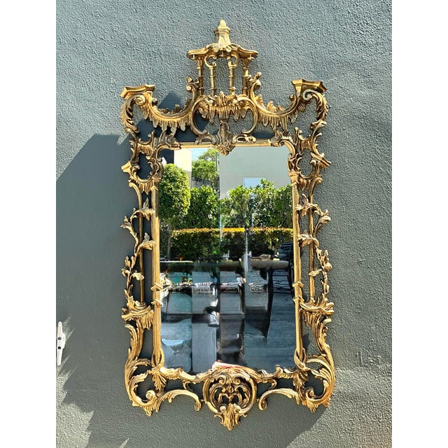 Vintage Gilt Pagoda Mirror For Sale - Image 9 of 12