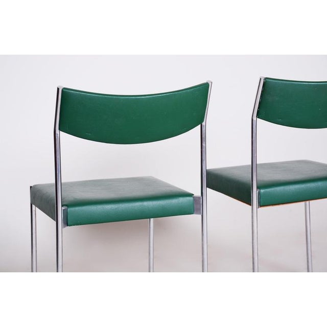 Mid-Century Chairs in Chrome and Leatherette, Central Europe, 1950s, Set of 4 For Sale - Image 10 of 13