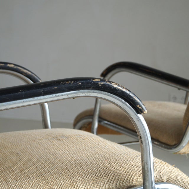 Vintage Bauhaus Lounge Chairs in Tubular Steel by Paul Schuitema for D3, 1930s, Set of 2 For Sale - Image 6 of 15