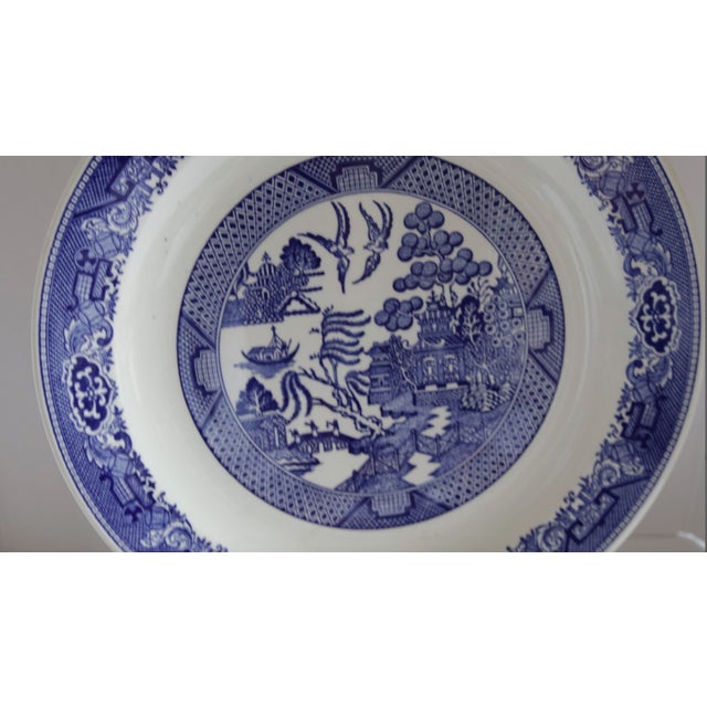 Blue Mid 20th Century Spode Style Blue and White Ceramic Charger Plate For Sale - Image 8 of 9