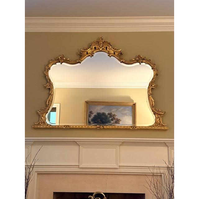 Baroque Grand Gilt Mantle Mirror For Sale - Image 3 of 8
