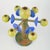 Lisa Larson for Sandbergs, Nora stad Sweden Candlestick, 1980s. Colourful and sculptural wooden candlestick with seven...