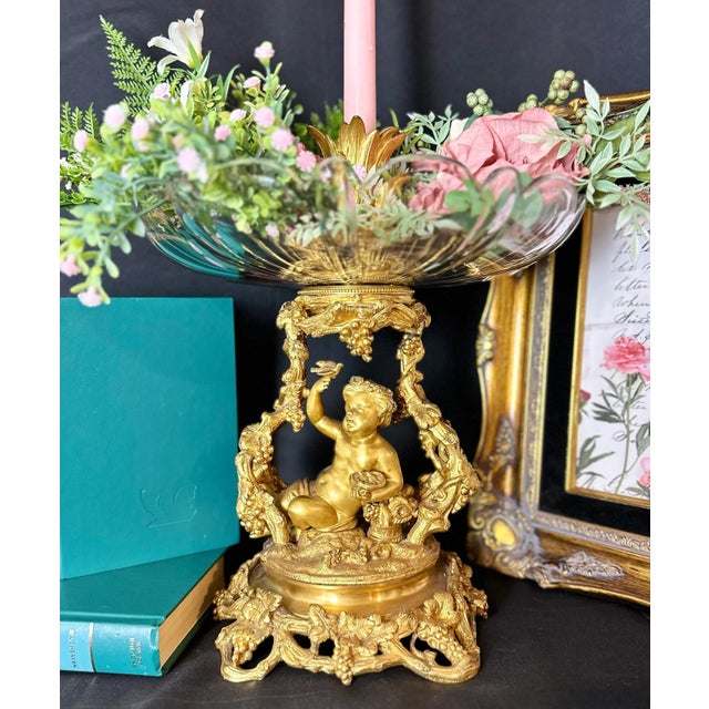 This is for a WONDERFUL antique piece that is a solid cast brass footed bowl. It is Baroque / Rocco in style but will look...