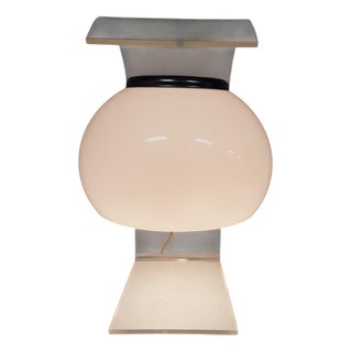 Acrylic and Glass Table Lamp, 1980s For Sale