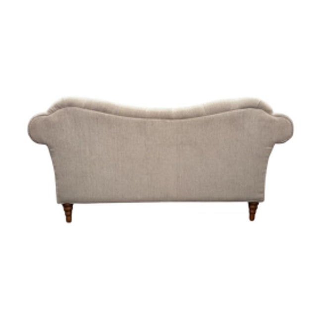 Mid-Century Modern Tufted Grey Settee For Sale - Image 3 of 3