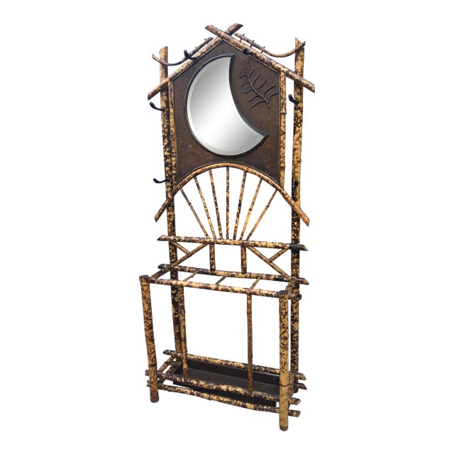 English Hall Stand Tortoise Shell Bamboo Hall Tree For Sale