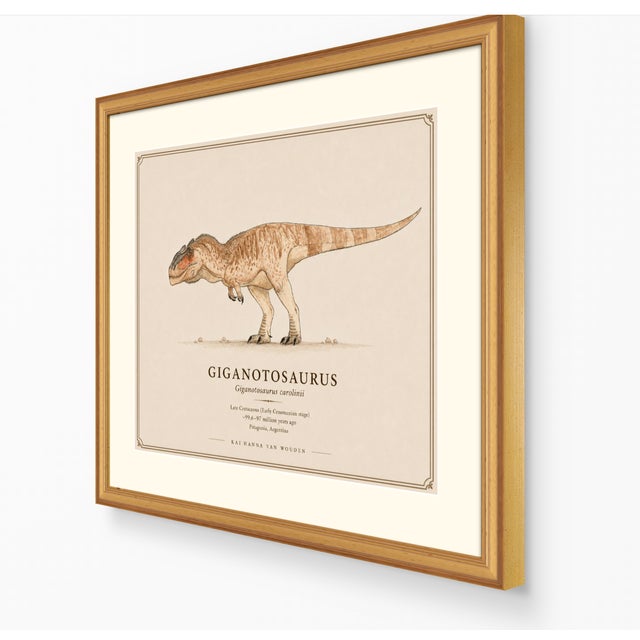 Atelier Aria Lumae Kai Hanna Van Wouden Giganotosaurus Carolinii Original Scientific Watercolor Fine Art Cotton Rag Gallery Board Print 20 X 16 For Sale - Image 9 of 15