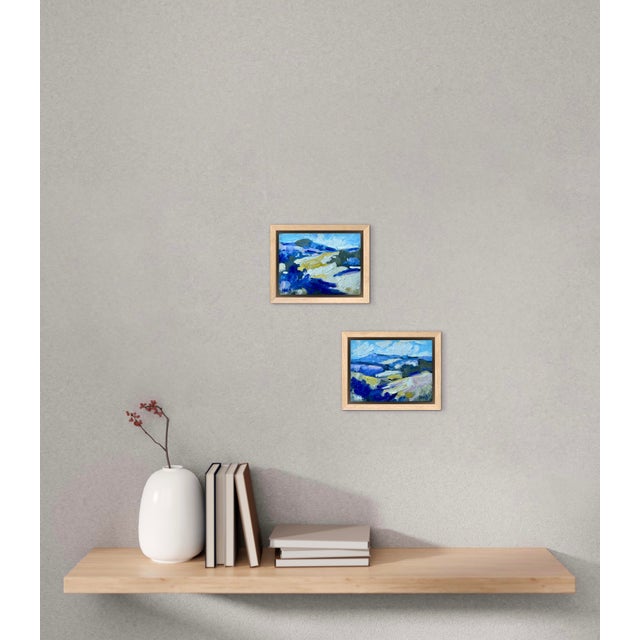 Pair of Oil Paintings - Modern Abstract Landscape Art For Sale - Image 4 of 9