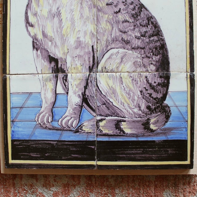 Antique Delft Tile Cat: A Six Tile Panel For Sale - Image 6 of 12