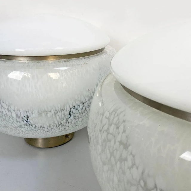 1960s Mid-Century Italian Modern Murano Glass & Steel Table Lamps, 1960s, Set of 2 For Sale - Image 5 of 15