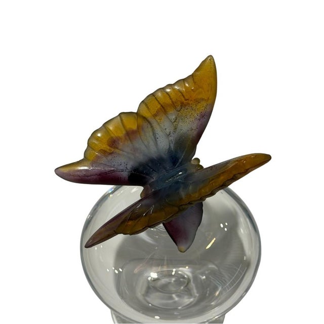 Late 20th Century Daum France Flacon Nature Papillon Crystal Perfume Bottle With Pâte De Verre Butterfly & Original Box For Sale - Image 5 of 14