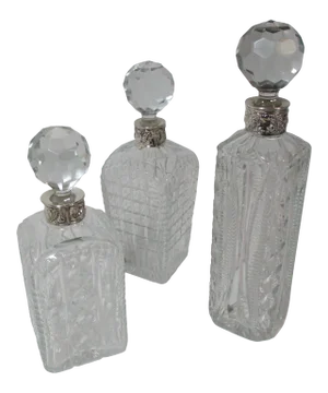 1930's Topazio Casquinha Portuguese Decanters, Set of 3