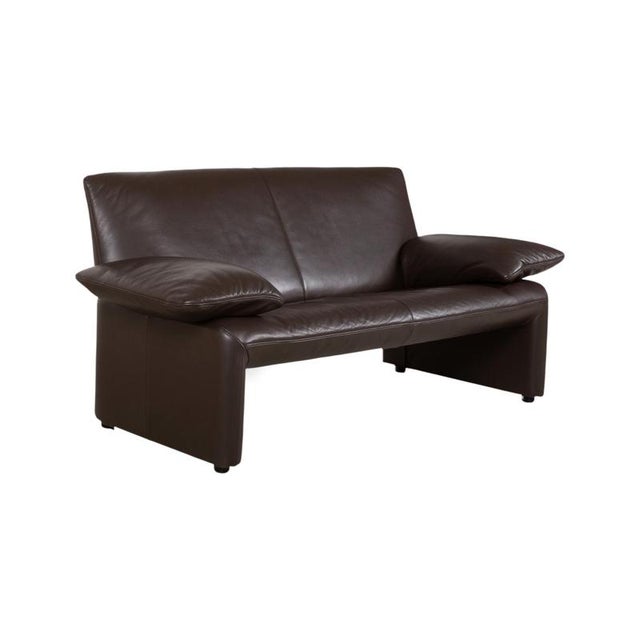 Leather Brown Two-Seater Sofa with Manual Function by Jori Linea, Set of 2 For Sale - Image 5 of 17