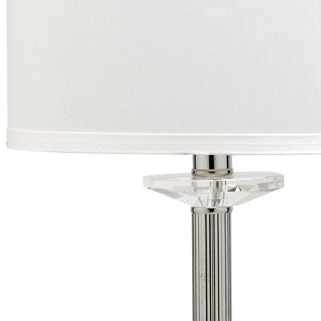 31 Inch H Crystal Candlestick Table Lamp in Clear - a Pair For Sale - Image 4 of 9