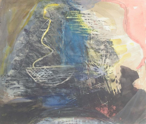 Odd Moe, Norwegian Artist, Rejse III, Mixed Media on Paper, 1992