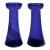 Pair Antique Cobalt Glass Bulb Forcing Vases For Sale