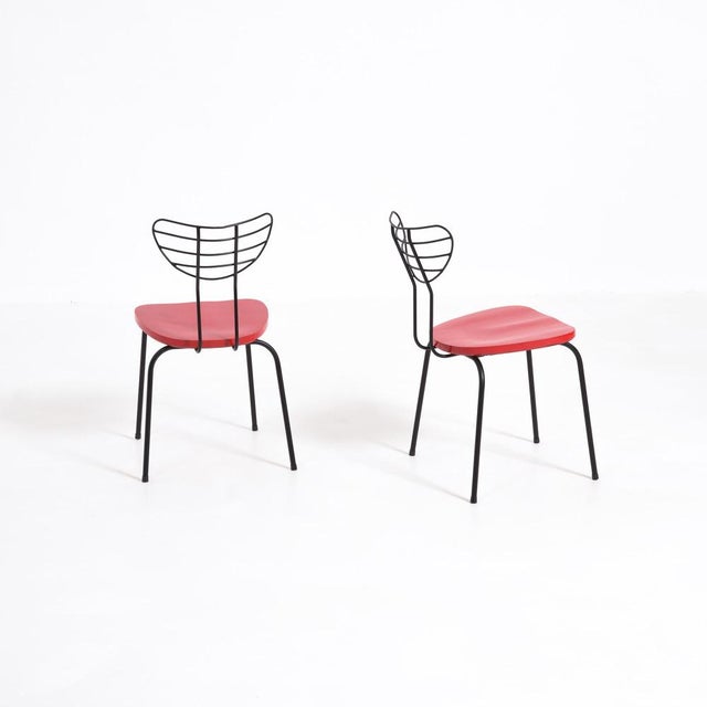 This pair of Radar chairs are often attributed to the Belgian designer Willy Van Der Meeren and date from the 1950s. These...