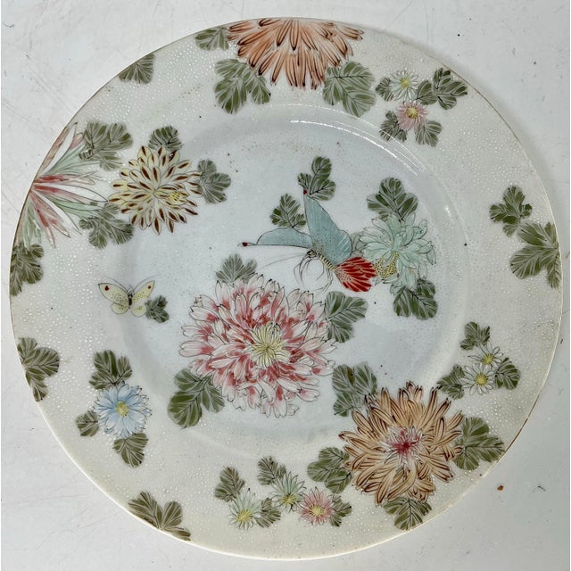 Japanese Pair or Antique Japanese Hand Painted Kutani Porcelain Dishes For Sale - Image 3 of 12