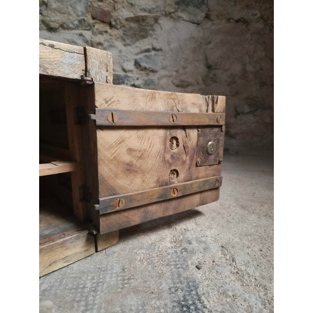 Rustic Antique French Oak Strongbox Cabinet, 1850 For Sale - Image 3 of 17