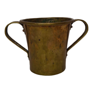 Antique Russian Brass Netilat Yadayim Hand Wash Cup, C. 1898 Maker's Mark Tula