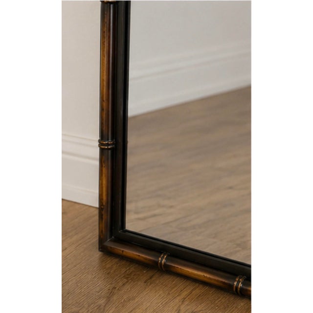Chinoiserie Uttermost Faux Bamboo Pagoda Wall Mirror, Hollywood Regency Chinoiserie For Sale - Image 3 of 3