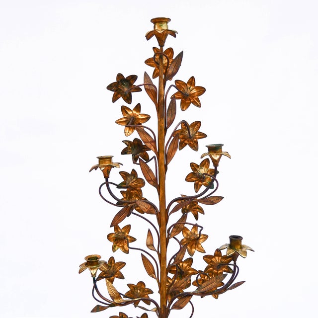 Large Gilded Metal Church Candelabras, 19th Century, Set of 2 For Sale - Image 10 of 14
