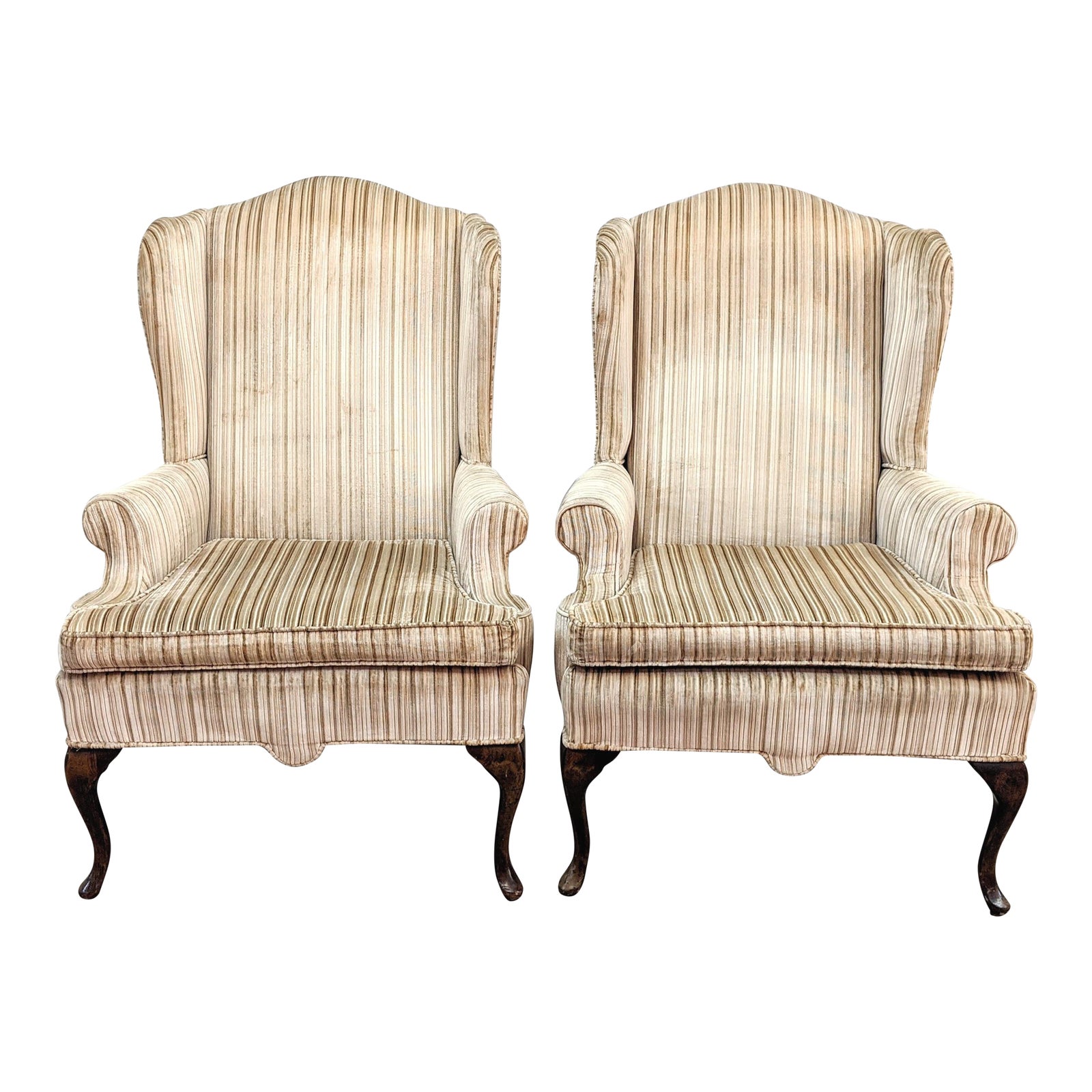 French Provincial Wingback Arm Chairs a Pair Chairish