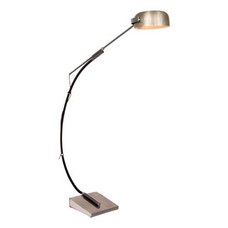 Chrome Arc Floor Lamp with Adjustable Swing Arm, Italy, 1970 For Sale