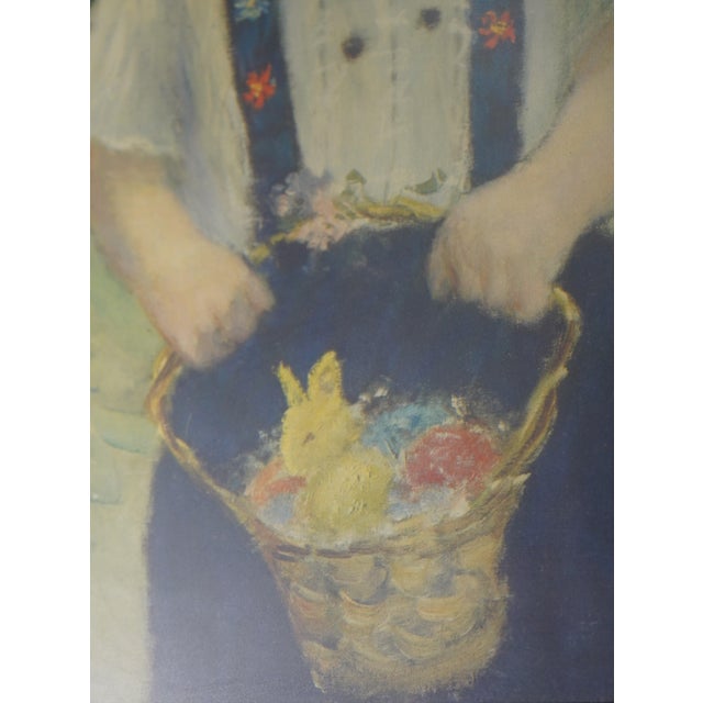 Gold Gold Framed Print of Boy W. Basket - Signed For Sale - Image 8 of 12