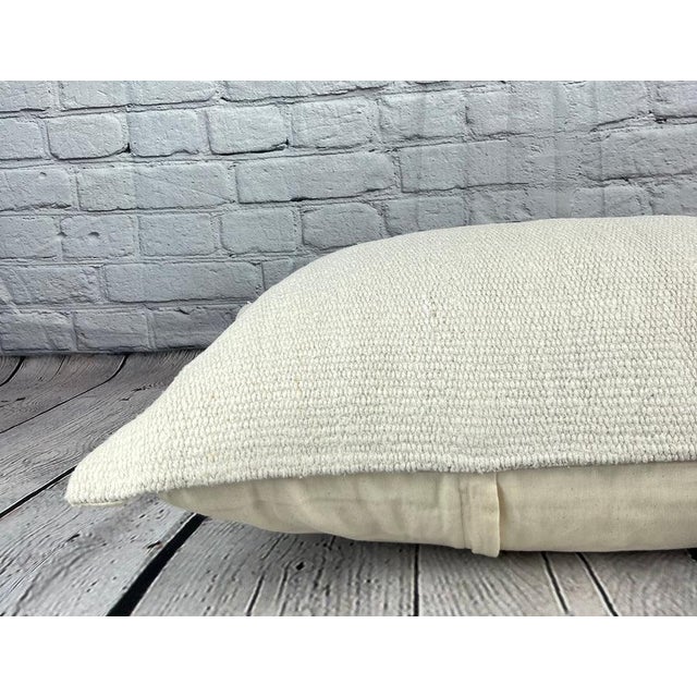 16 x 24 Hemp Pillow Turkish Cushion Natural White Pillow Cushion Cover For Sale - Image 4 of 4