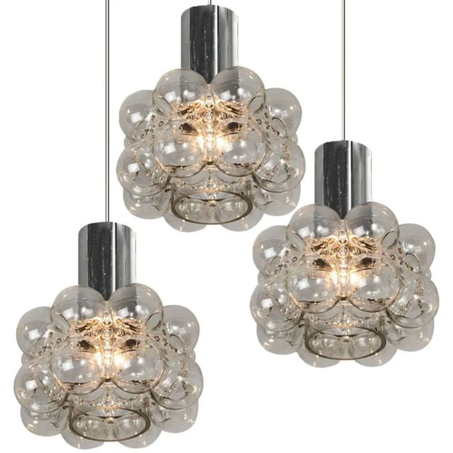 Gold Cascade Light Fixture with Three-Pendant Lights by Helena Tynell, 1970s For Sale - Image 8 of 14