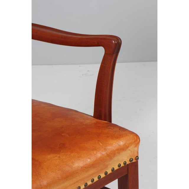 Polexim Armchair in Patinated Nature Leather by Kaare Klint, 1940s For Sale - Image 6 of 10