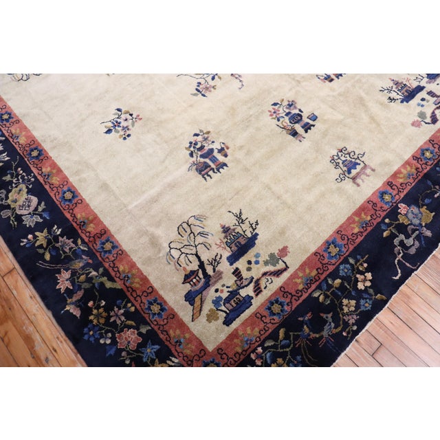 Antique Chinese Square Rug - 8'2" x 8'9" For Sale - Image 9 of 18
