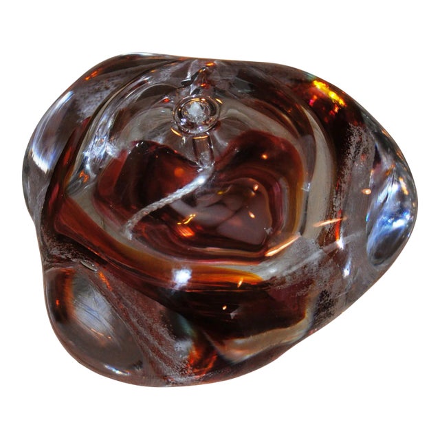 Late 20th Century Hand Blown Glass Paperweight Oil Lamp by Michelle Kaptur For Sale