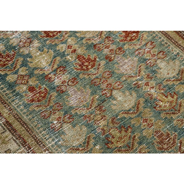 Blue Antique Handmade Malayer Persian Blue Wool Runner With an Allover Pattern For Sale - Image 8 of 8