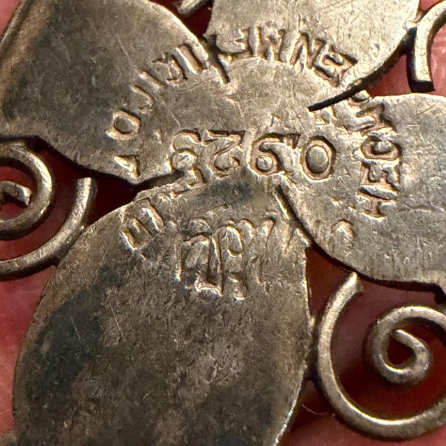 1940s Matilde Poulat Matl Mexican Silver and Turquoise Cross Pendant For Sale - Image 5 of 15