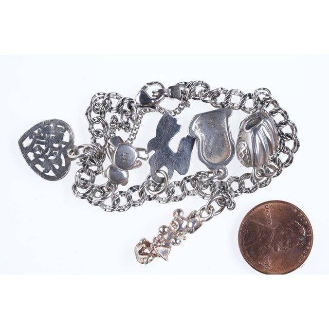 Late 20th Century 6.75" James Avery Sterling silver Charm bracelet with lots of charms For Sale - Image 5 of 7