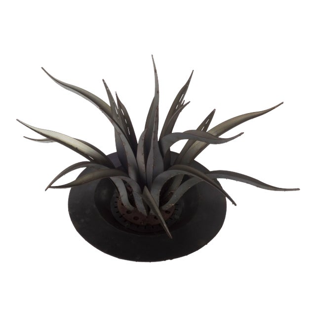 Large Patinated Sculpture of a Plant For Sale