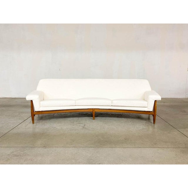 Sofa in Teak White Bouclette by Johannes Andersen for Trensum, 1958 I have official proof of authenticity such as vintage...