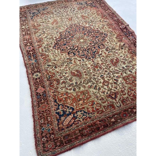 Textile Antique Ferahan Sarouk Soft Rust Rug 4.4 x 6.4 For Sale - Image 7 of 12