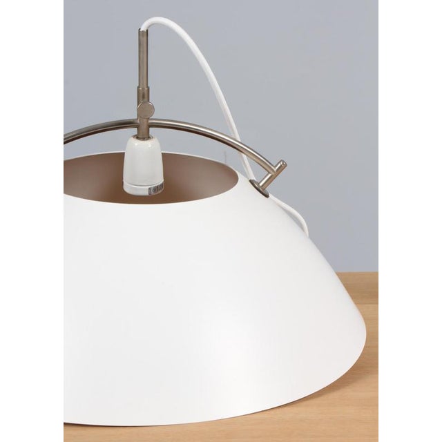 Tue Poulsen Pendant in White Aluminium from Hans J. Wegner, 1970s For Sale - Image 4 of 7