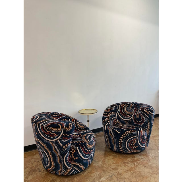 1980s Pair of Nautilus Swivel Chairs by Vladimir Kagan for Directional For Sale - Image 12 of 15