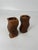 A charming pair of rustic farmhouse swizzle wooden candleholders.
